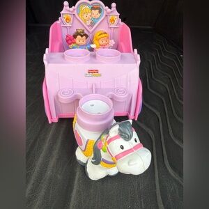 Fisher-Price Little People Pink and Lavender Princess Carousel Horse Playset